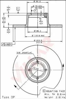 Disque de frein VILLAR 628.1280
