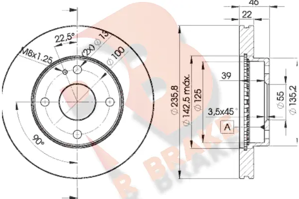 Disque de frein R BRAKE 78RBD23265