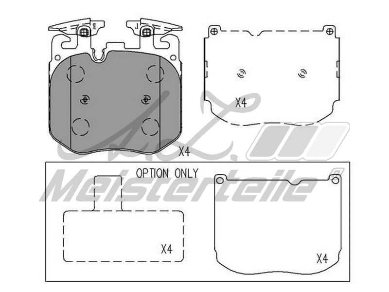Kit de plaquettes de frein, frein à disque A.Z. Meisterteile AZMT-44-022-2025