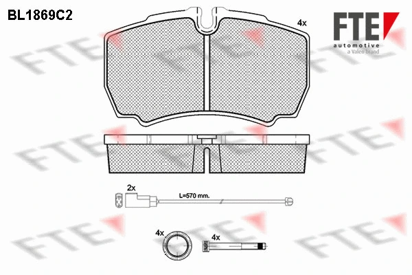 Kit de plaquettes de frein, frein à disque FTE 9010449