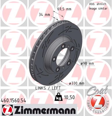 Disque de frein ZIMMERMANN 460.1560.54