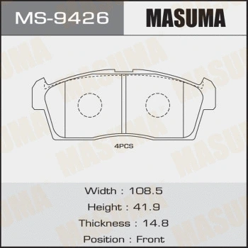 Jeu de mâchoires de frein MASUMA MS-9426