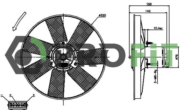 Ventilateur, refroidissement du moteur PROFIT 1850-0013