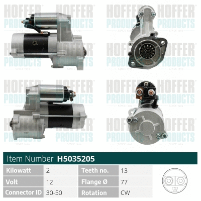 Démarreur HOFFER H5035205