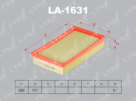 Filtre à air LYNXAUTO LA-1631