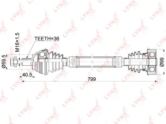 Arbre de transmission LYNXAUTO CD-1131