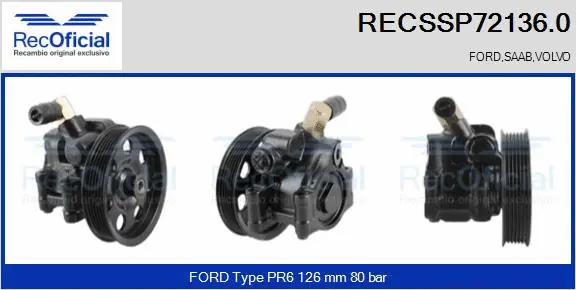 Pompe hydraulique, direction RECOFICIAL RECSSP72136.0