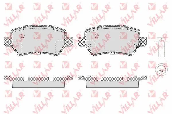 Kit de plaquettes de frein, frein à disque VILLAR 626.1650