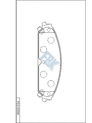 Kit de plaquettes de frein, frein à disque FBK FD31000M