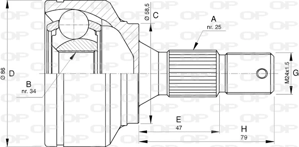 Jeu de joints, arbre de transmission OPEN PARTS CVJ5741.10