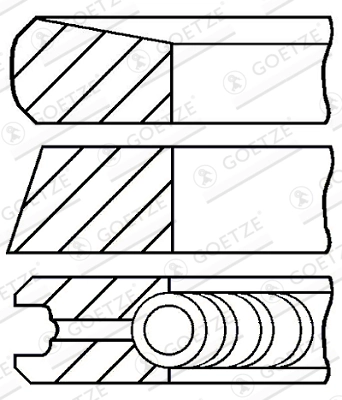 Jeu de segments de pistons GOETZE ENGINE 08-373800-00