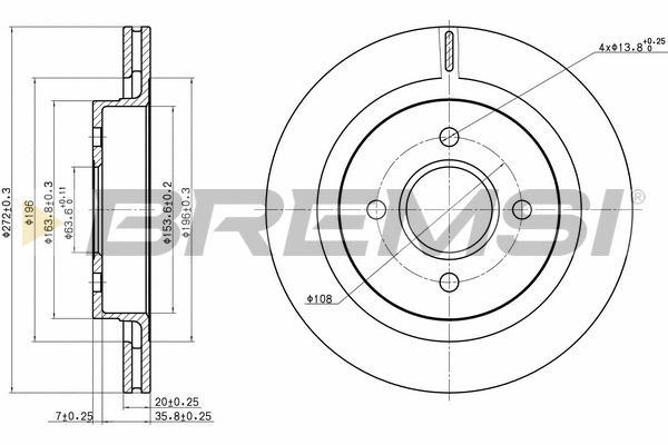 Disque de frein BREMSI CD6338V