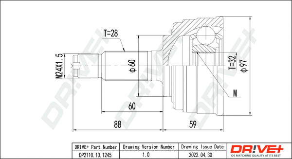 Jeu de joints, arbre de transmission Dr!ve+ DP2110.10.1245