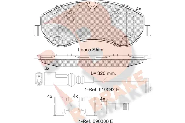 Kit de plaquettes de frein, frein à disque R BRAKE RB2119