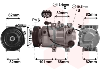 Compresseur, climatisation VAN WEZEL 8200K377