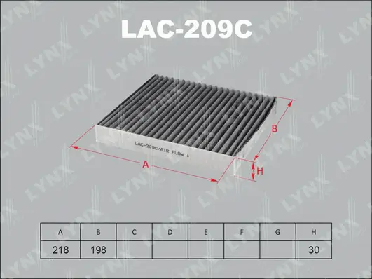 Filtre, air de l'habitacle LYNXAUTO LAC-209C