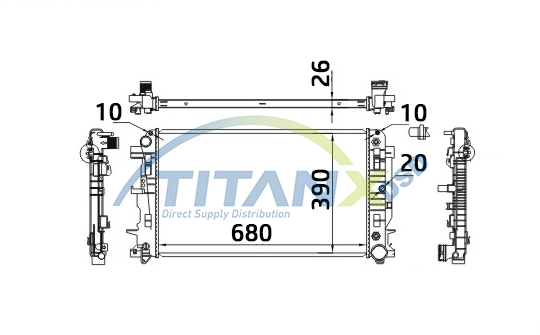 Radiateur, refroidissement du moteur TitanX RD319011