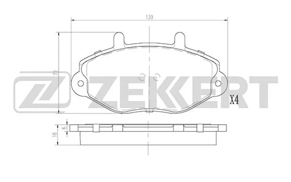 Kit de plaquettes de frein, frein à disque ZEKKERT BS-2864