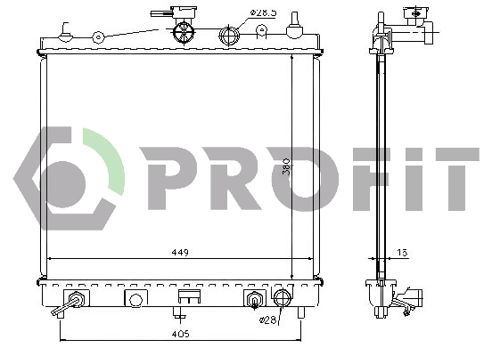 Radiateur, refroidissement du moteur PROFIT PR 6055A1