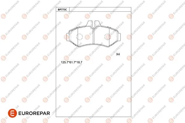 Kit de plaquettes de frein, frein à disque EUROREPAR 1681267780