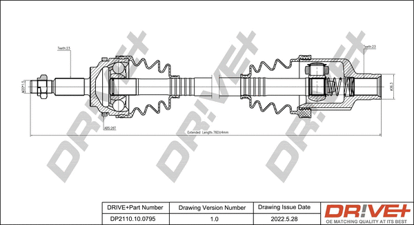 Arbre de transmission Dr!ve+ DP2110.10.0795