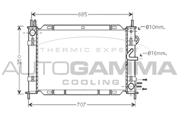 Radiateur, refroidissement du moteur AUTOGAMMA 104262