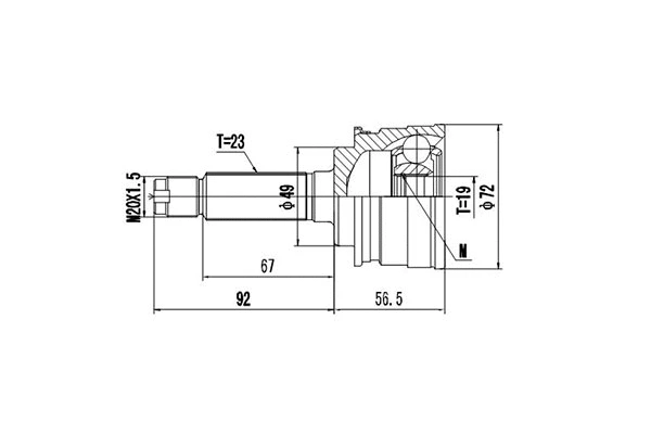 Jeu de joints, arbre de transmission DYNAMATRIX DCV857007