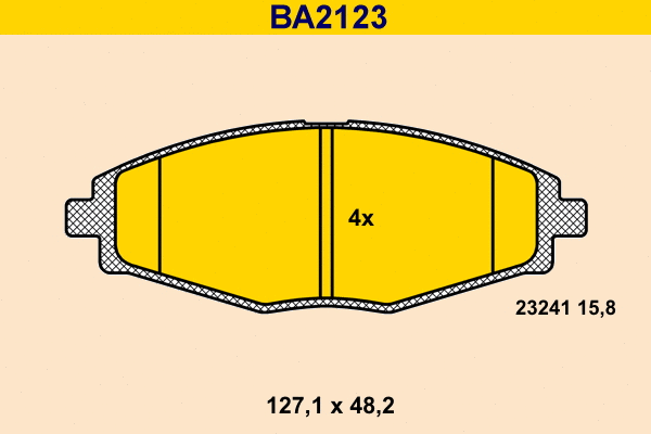 Kit de plaquettes de frein, frein à disque BARUM BA2123
