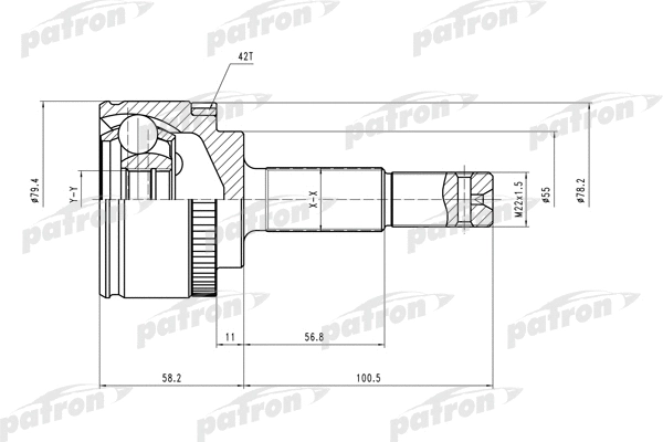 Jeu de joints, arbre de transmission PATRON PCV1647