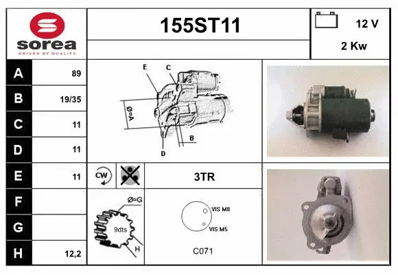 Démarreur STARTCAR 155ST11