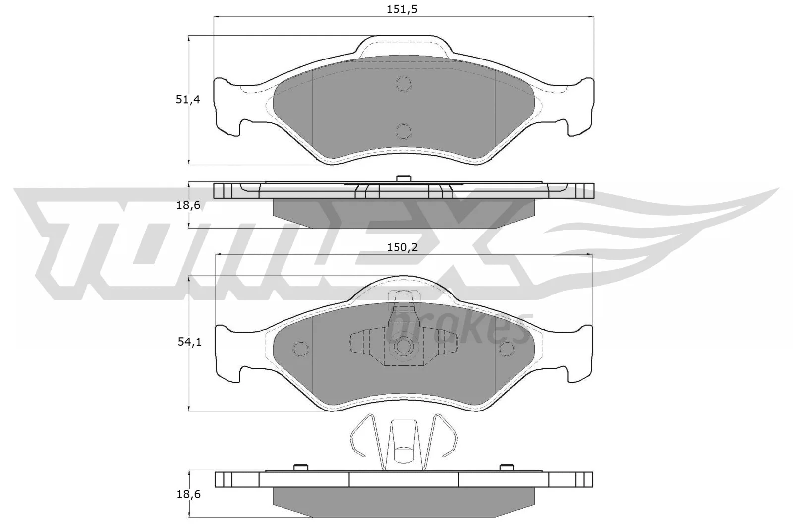 Kit de plaquettes de frein, frein à disque TOMEX Brakes TX 12-53