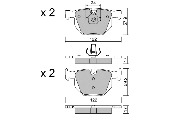 Kit de plaquettes de frein, frein à disque AISIN BPBM-2012