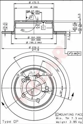 Disque de frein VILLAR 628.1192