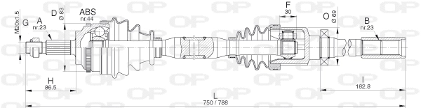 Arbre de transmission OPEN PARTS DRS6287.00