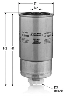 Filtre à carburant TECNECO FILTERS GS238HWS