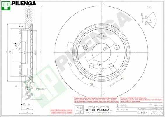 Disque de frein PILENGA V770