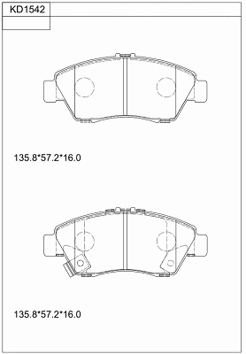 Kit de plaquettes de frein, frein à disque ASIMCO KD1542
