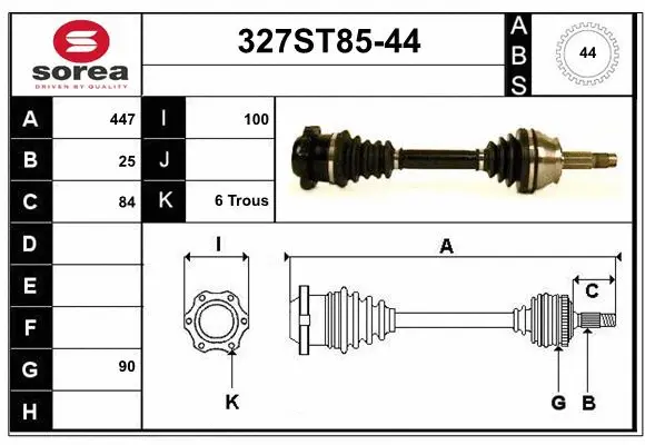 Arbre de transmission STARTCAR 327ST85-44
