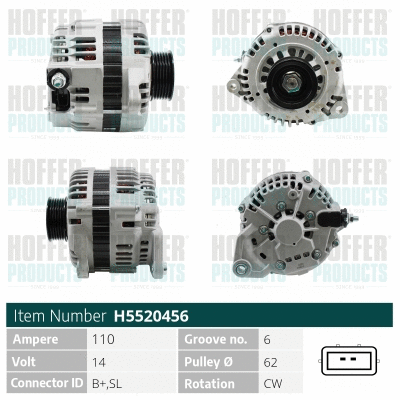 Alternateur HOFFER H5520456