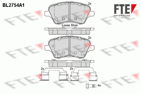 Kit de plaquettes de frein, frein à disque FTE 9010961
