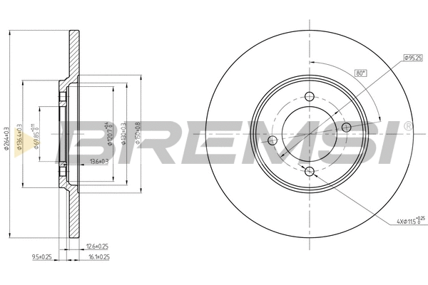 Disque de frein BREMSI CD6529S