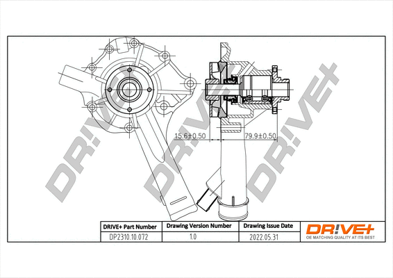 Pompe à eau, refroidissement du moteur Dr!ve+ DP2310.10.072