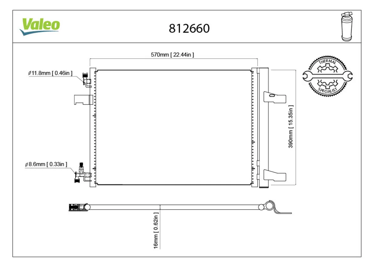 Condenseur, climatisation VALEO 812660