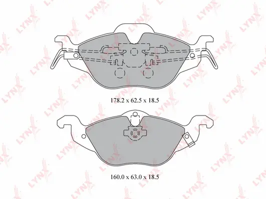 Kit de plaquettes de frein, frein à disque LYNXAUTO BD-5907