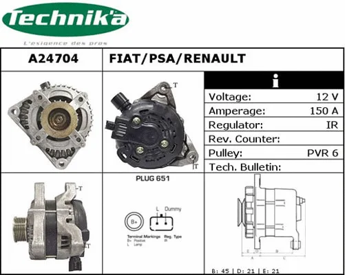 Alternateur Technika A24704