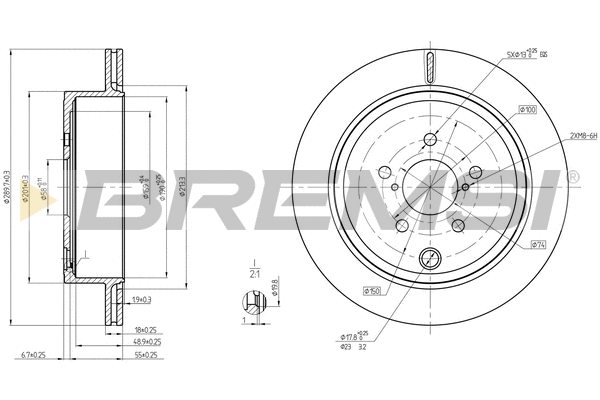 Disque de frein BREMSI CD8141V