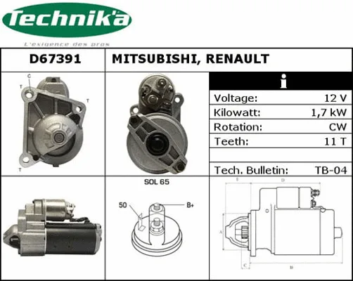 Démarreur Technika D67391