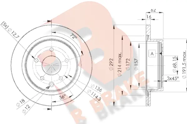 Disque de frein R BRAKE 78RBD22071