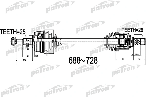 Arbre de transmission PATRON PDS0529