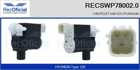 Pompe d'eau de nettoyage, nettoyage des vitres RECOFICIAL RECSWP78002.0